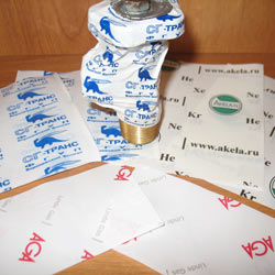 Shrink-wrapped protective packaging with print