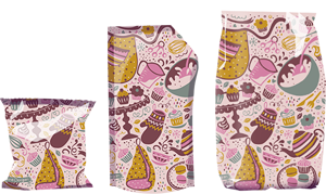 Flexible packaging with the interlayer printing